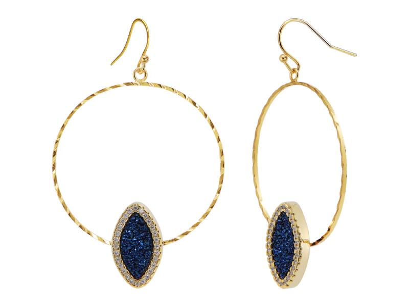 [Ozel] Shiny BRASS Cubic Zirconia Earring