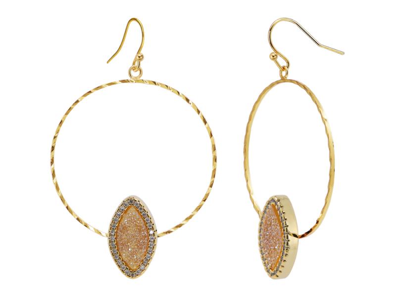 [Ozel] Shiny BRASS Cubic Zirconia Earring