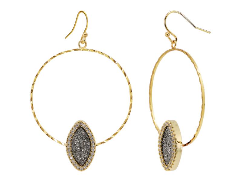[Ozel] Shiny SILVER925/BRASS Cubic Zirconia Earring
