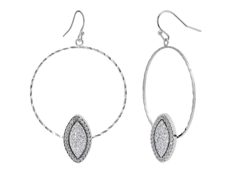 [Ozel] Shiny SILVER925/BRASS Cubic Zirconia/Crystal Earring