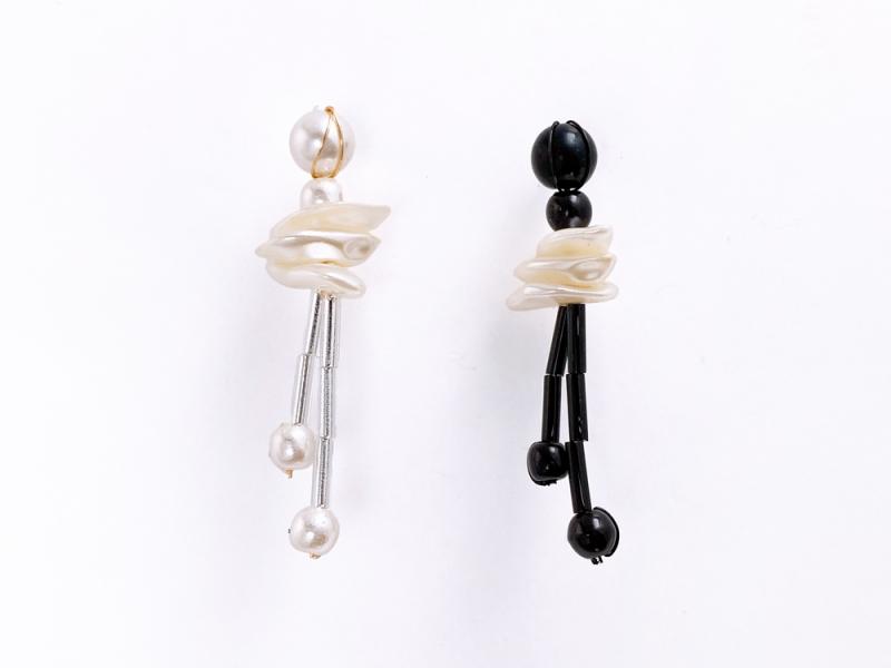 [Ozel] Shiny SILVER925/ACRYLIC Pearl Earring
