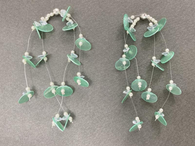 [Ozel] Shiny BRASS/ACRYLIC MOP(Pearl)/Cubic Zirconia Earring