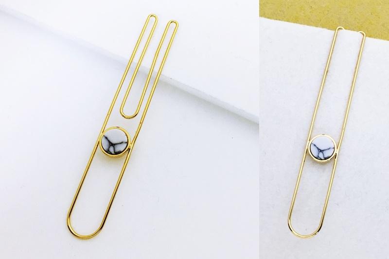[Ozel] Sophisticated Howlite Gemstone Hairpin