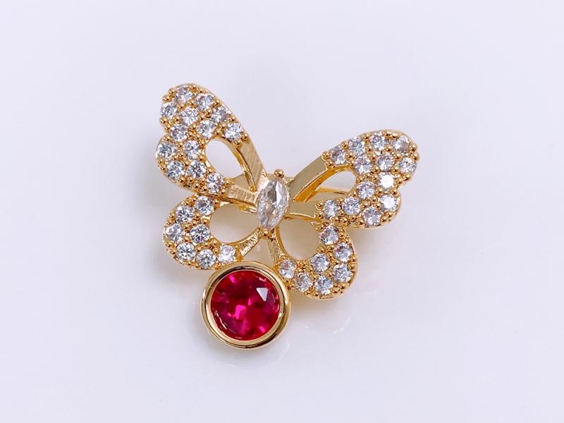 [Ozel] Shiny BRASS Cubic Zirconia Pendant