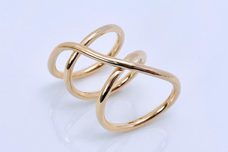 [Ozel] Layered Glossy Brass Ring