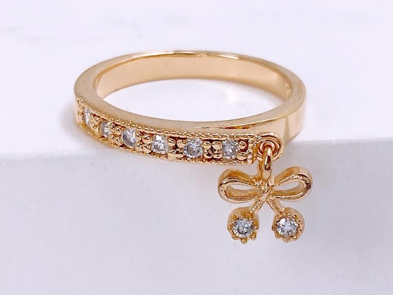 [Ozel] Elegant Glossy Brass Cubic Ring