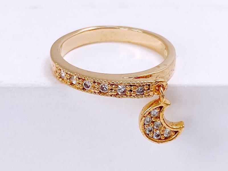 [Ozel] Vintage Vibe Glossy Brass Cubic Ring