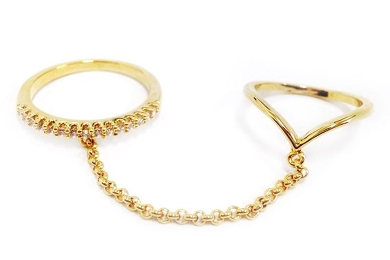 [Ozel] Trendy Glossy Brass Cubic Ring