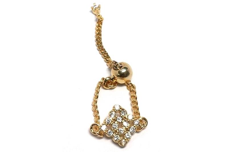 [Ozel] Wedding Guest Look Glossy Brass Cubic Ring