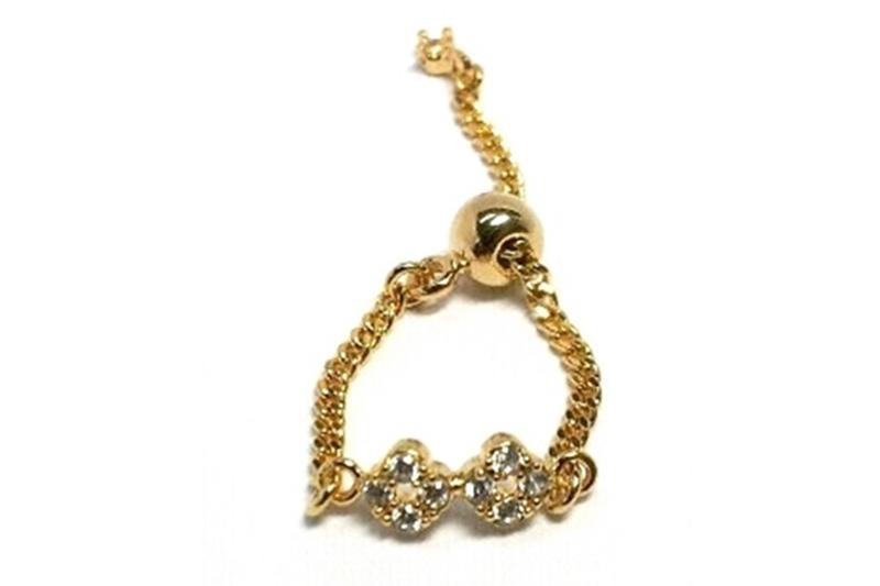 [Ozel] Statement Look Glossy Brass Cubic Ring