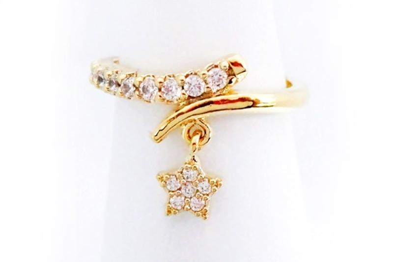 [Ozel] Casual Mood Glossy Brass Cubic Ring