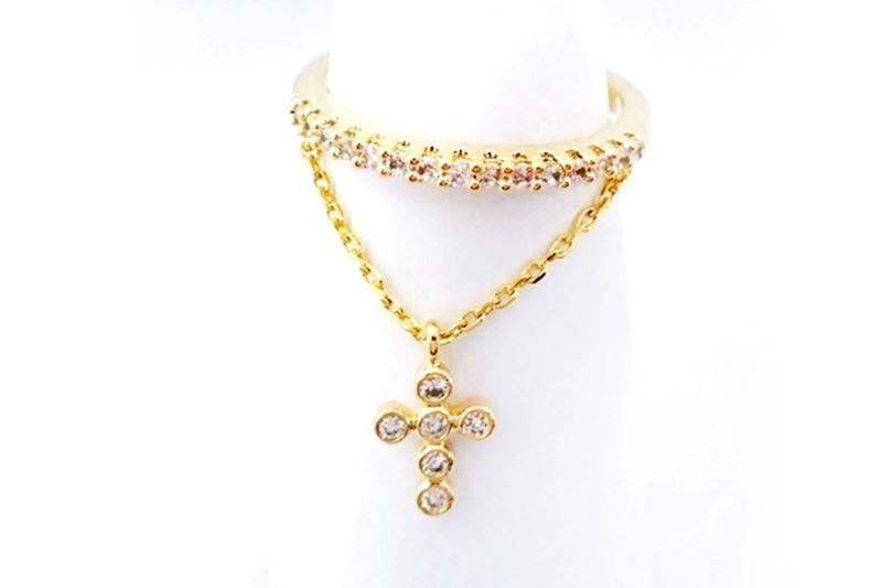 [Ozel] Trendy Glossy Brass Cubic Ring