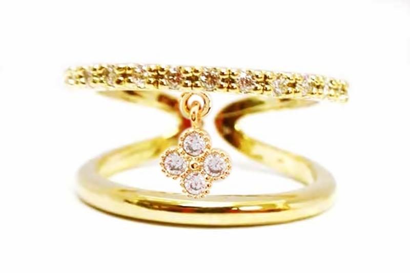 [Ozel] Casual Mood Glossy Brass Cubic Ring