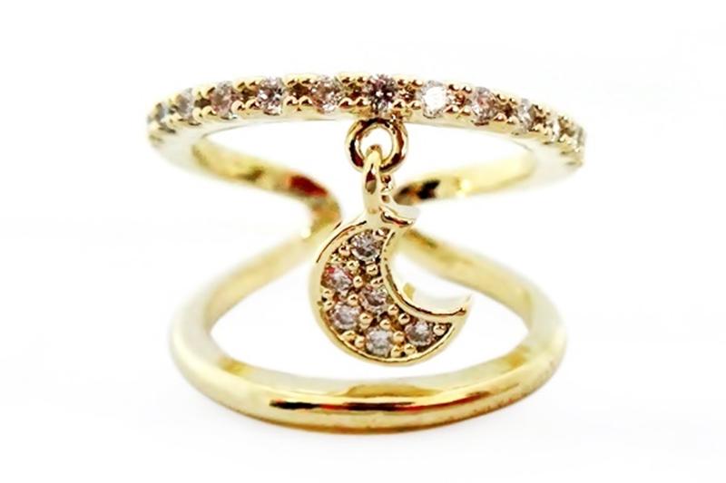 Trendy Glossy Brass Cubic Ring