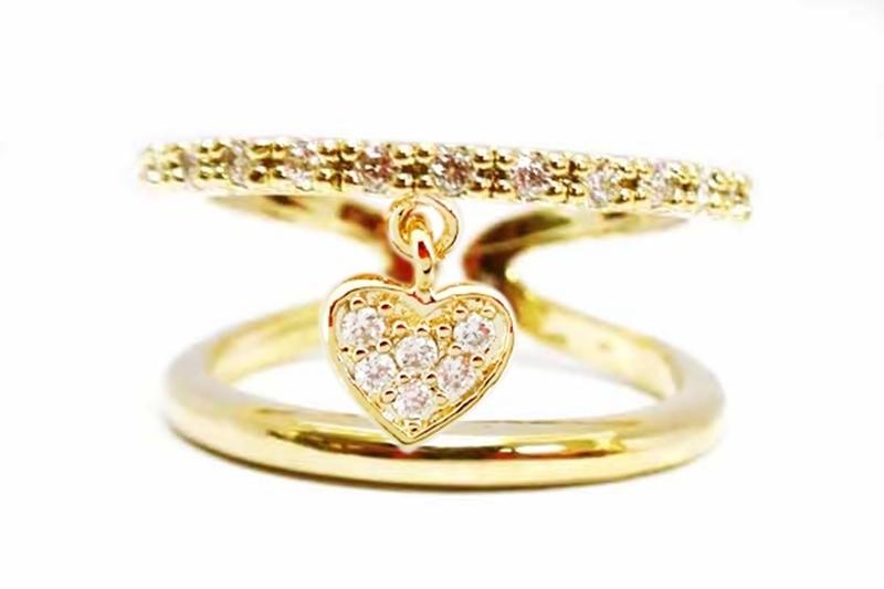 [Ozel] Feminine Glossy Brass Cubic Ring