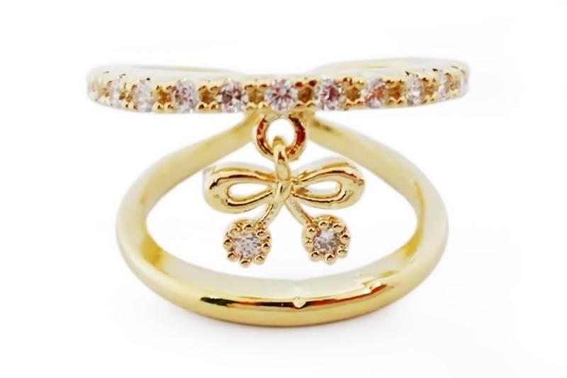 [Ozel] Layered Glossy Brass Cubic Ring