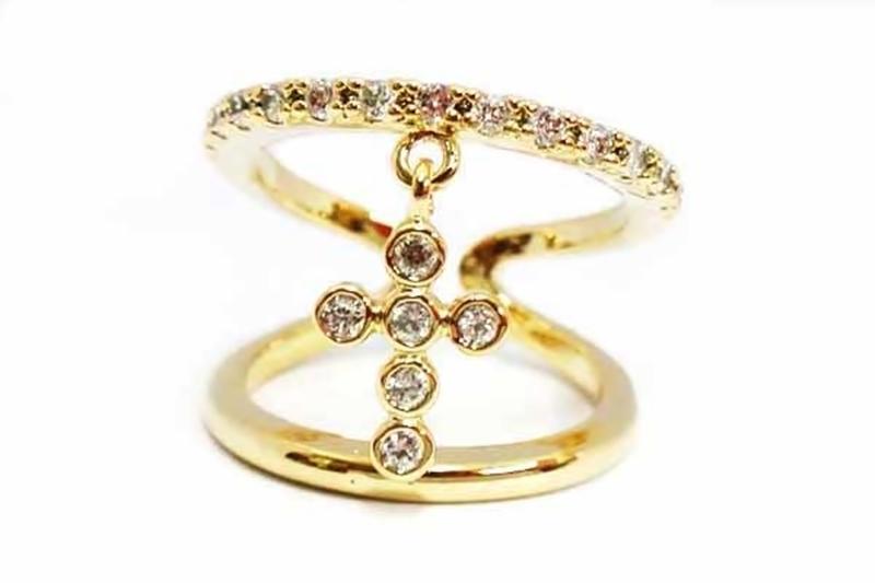[Ozel] Elegant Glossy Brass Cubic Ring