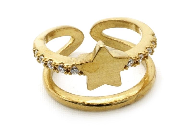 [Ozel] Feminine Glossy Brass Cubic Ring