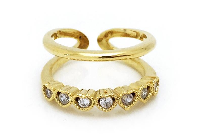 [Ozel] Delicate Fit Glossy Brass Cubic Ring