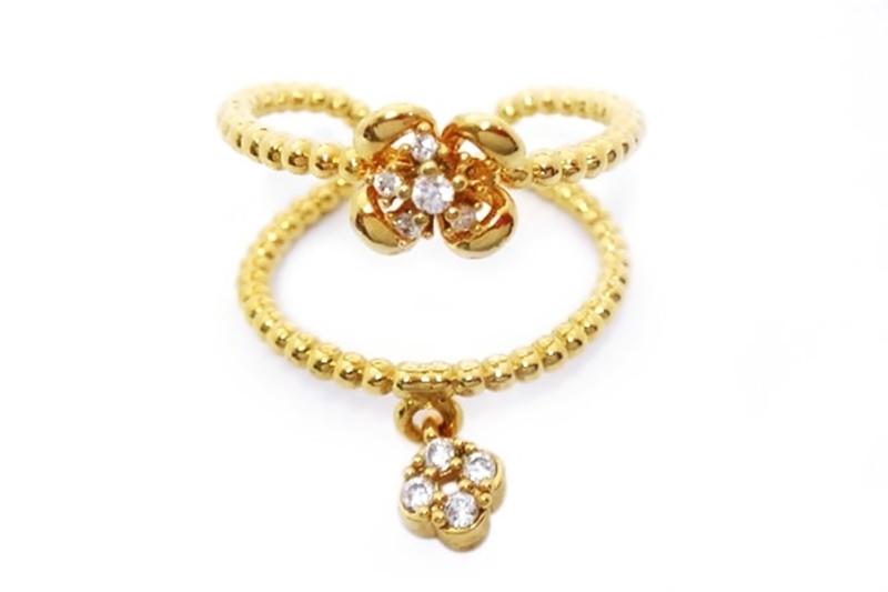 [Ozel] Feminine Glossy Brass Cubic Ring