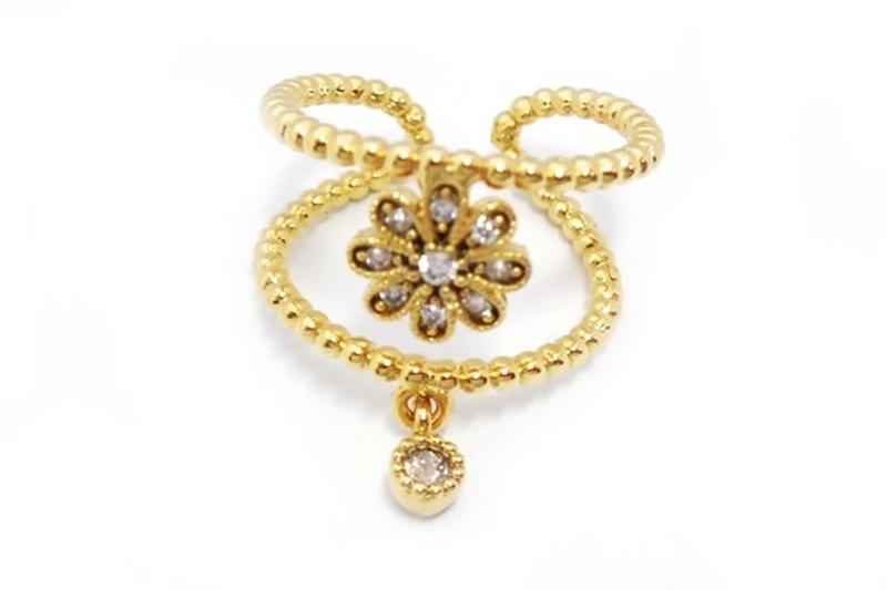 [Ozel] Sophisticated Glossy Brass Cubic Ring