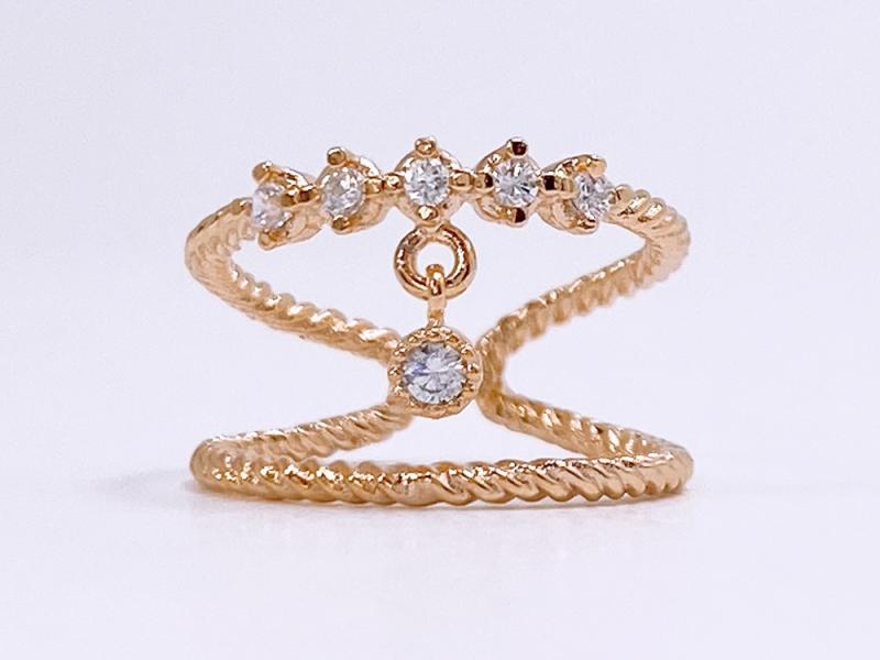 [Ozel] Daily Point Glossy Brass Cubic Ring