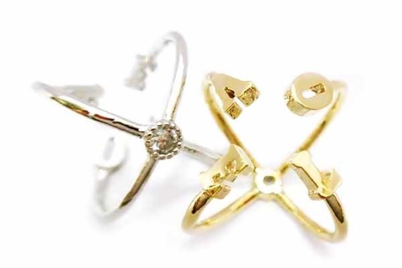 [Ozel] Sophisticated Glossy Brass Cubic Ring