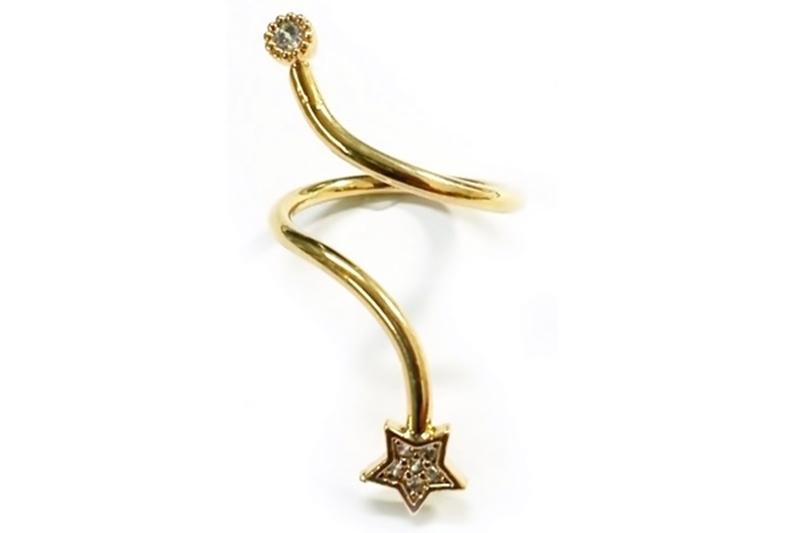 [Ozel] Subtle Charm Glossy Wire Brass Cubic Ring