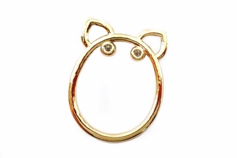 [Ozel] Trendy Glossy Brass Cubic Ring