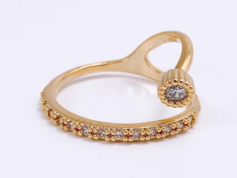 [Ozel] Sophisticated Glossy Brass Cubic Ring