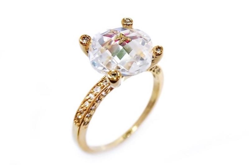 [Ozel] Wedding Guest Look Glossy Brass Cubic Ring