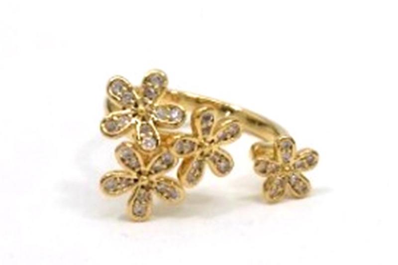 [Ozel] Sophisticated Glossy Brass Cubic Ring