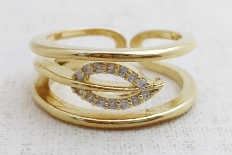 Trendy Glossy Brass Cubic Ring