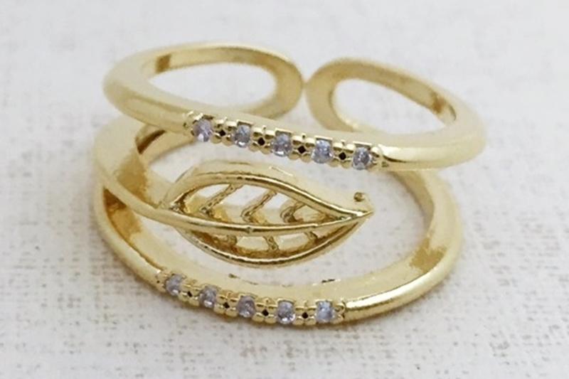[Ozel] Trendy Glossy Brass Cubic Ring