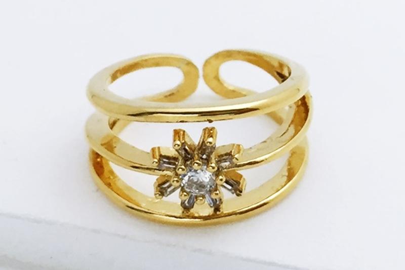 [Ozel] Simple Minimal Glossy Brass Cubic Ring
