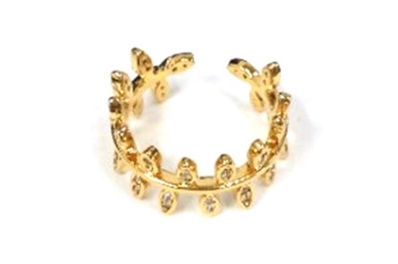 [Ozel] Statement Look Glossy Brass Cubic Ring