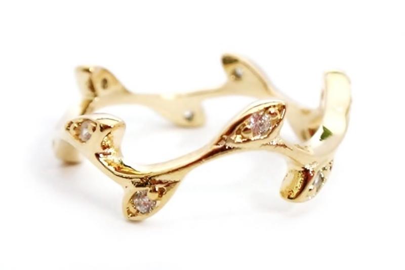 [Ozel] Vintage Vibe Glossy Brass Cubic Ring