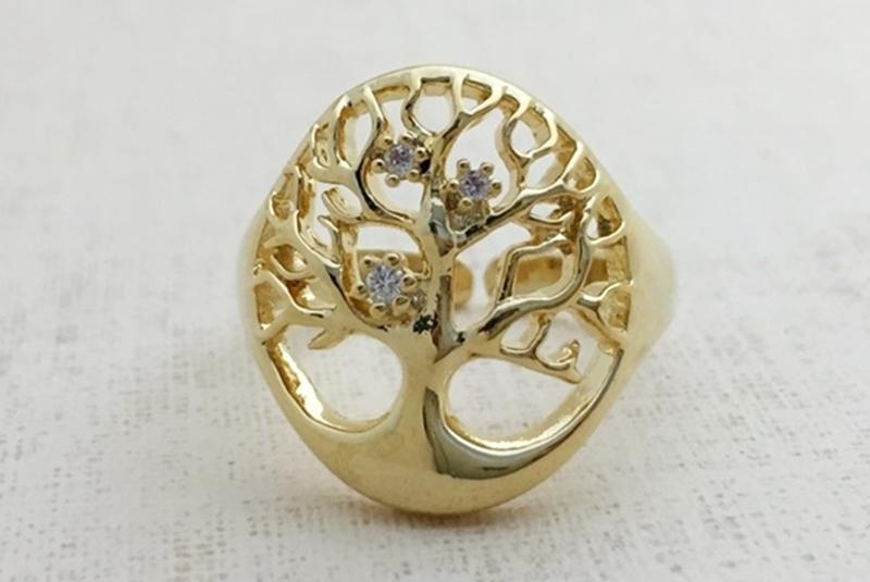 [Ozel] Romantic Mood Glossy Brass Cubic Ring