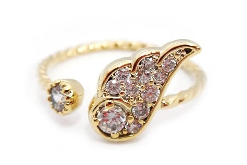 [Ozel] Girlfriend Gift Glossy Brass Cubic Ring