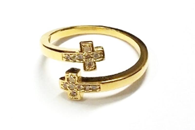 [Ozel] Luxurious Glossy Brass Cubic Ring