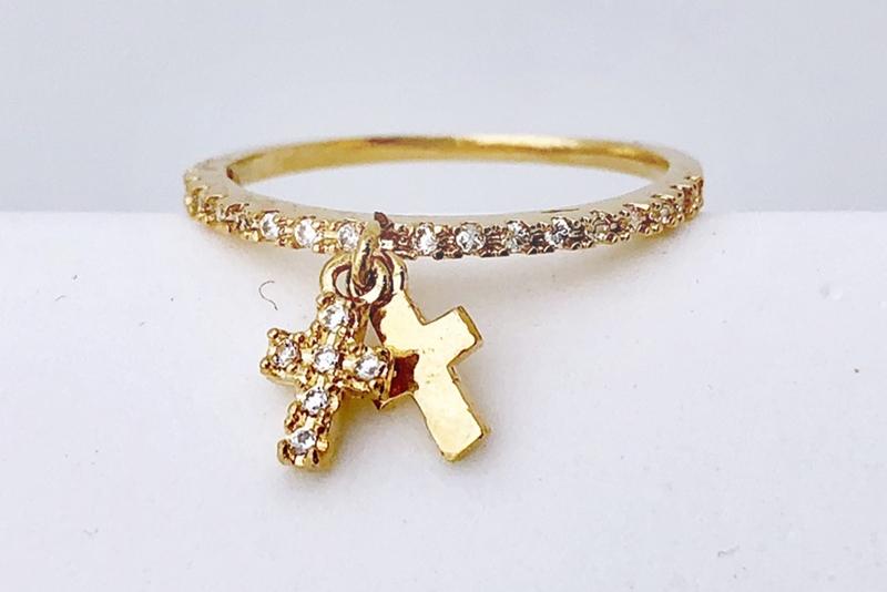 [Ozel] Wedding Guest Look Glossy Brass Cubic Ring