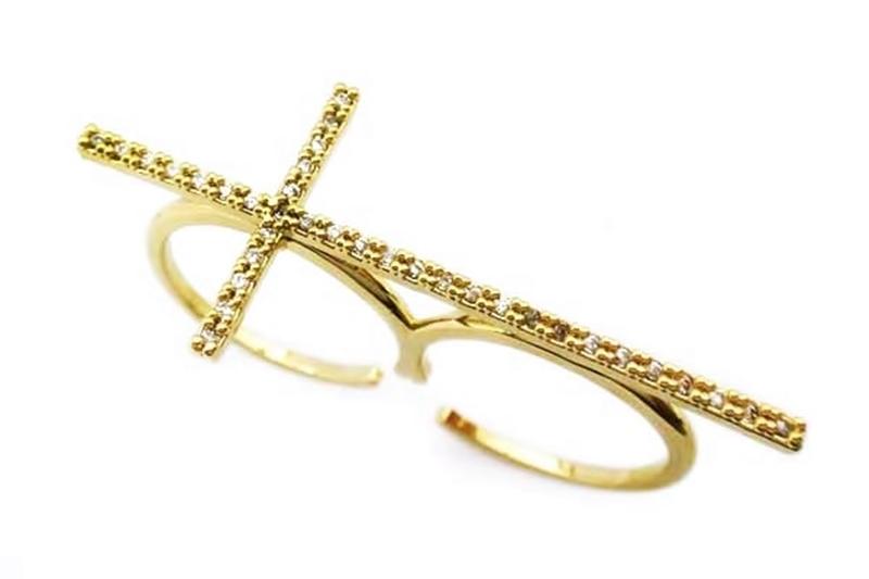 [Ozel] Vintage Vibe Glossy Brass Cubic Ring
