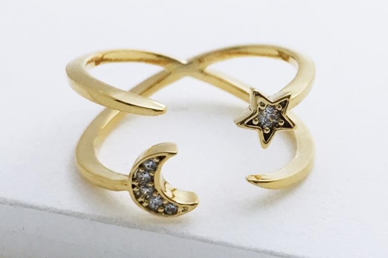[Ozel] Casual Mood Glossy Brass Cubic Ring