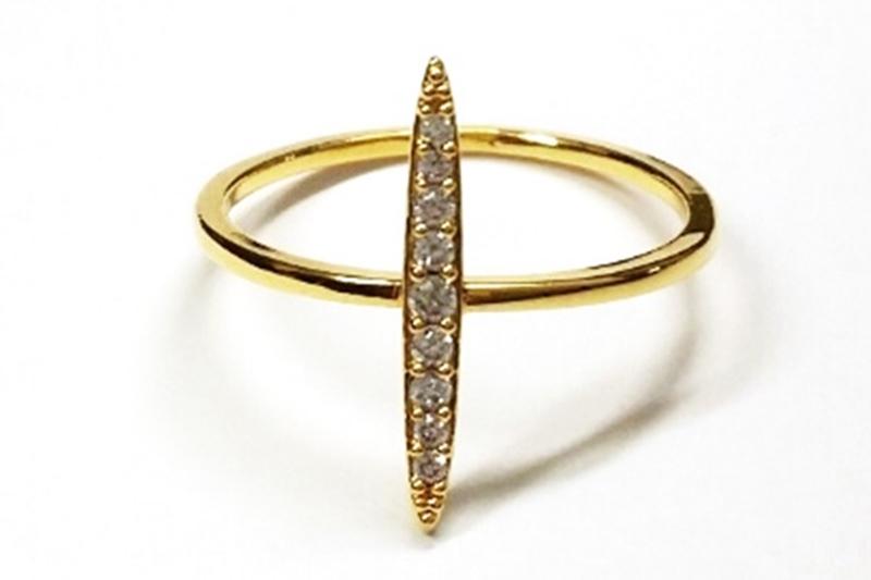 [Ozel] Statement Look Glossy Brass Cubic Ring
