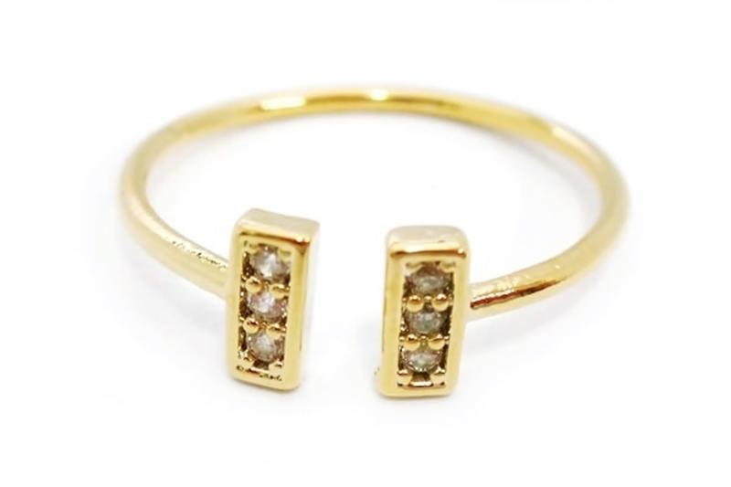 [Ozel] Layered Glossy Brass Cubic Rings