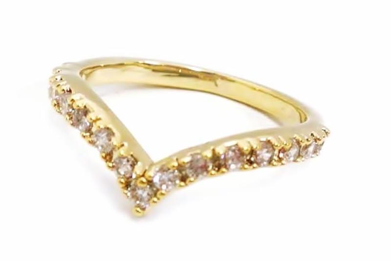 [Ozel] Elegant Glossy Brass Cubic Ring