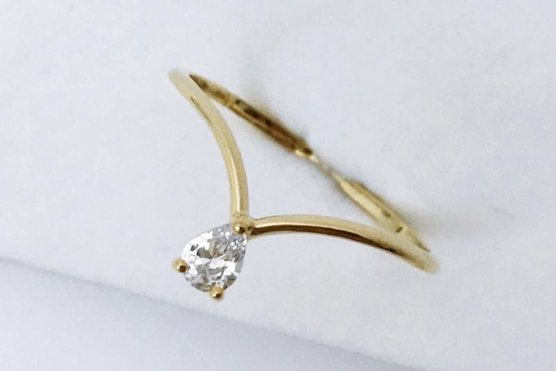[Ozel] Girlfriend Gift Glossy Brass Cubic Ring