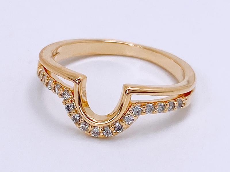[Ozel] Elegant Glossy Brass Cubic Ring