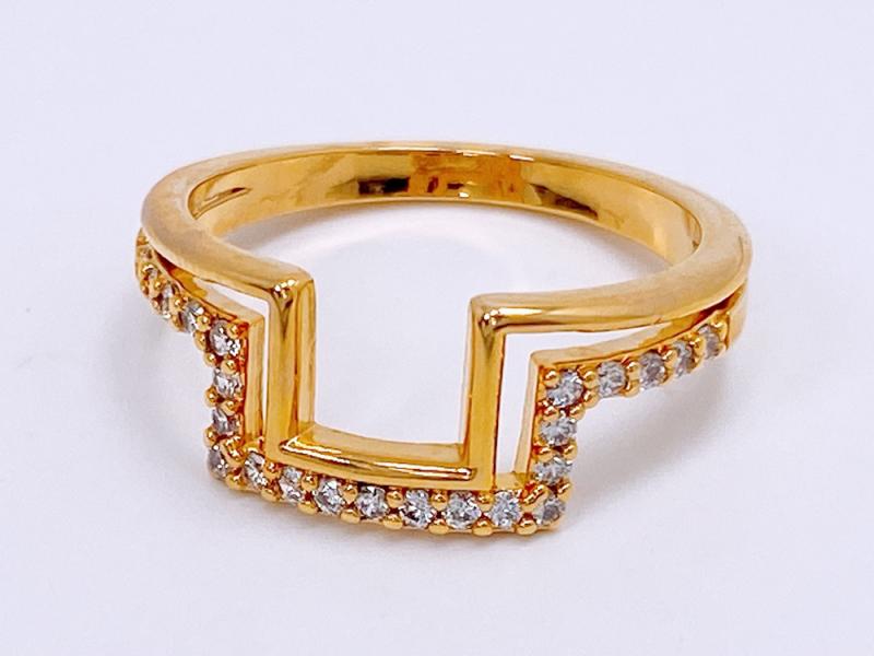 [Ozel] Sensual Glossy Brass Cubic Ring