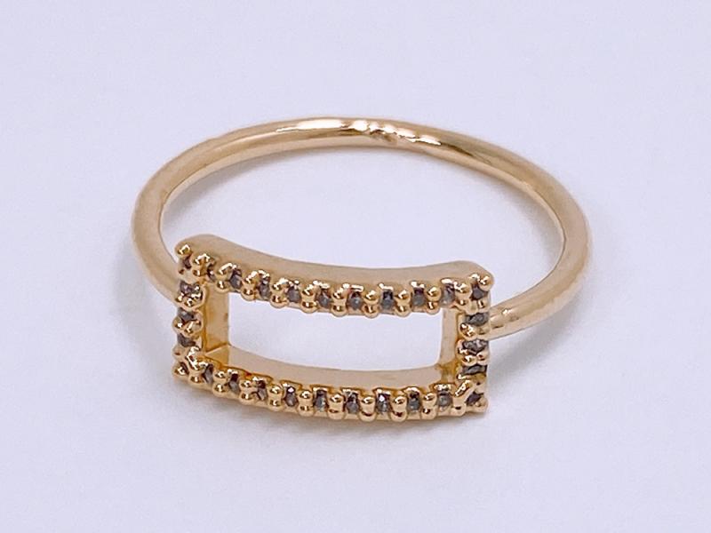 [Ozel] Luxurious Glossy Brass Cubic Ring